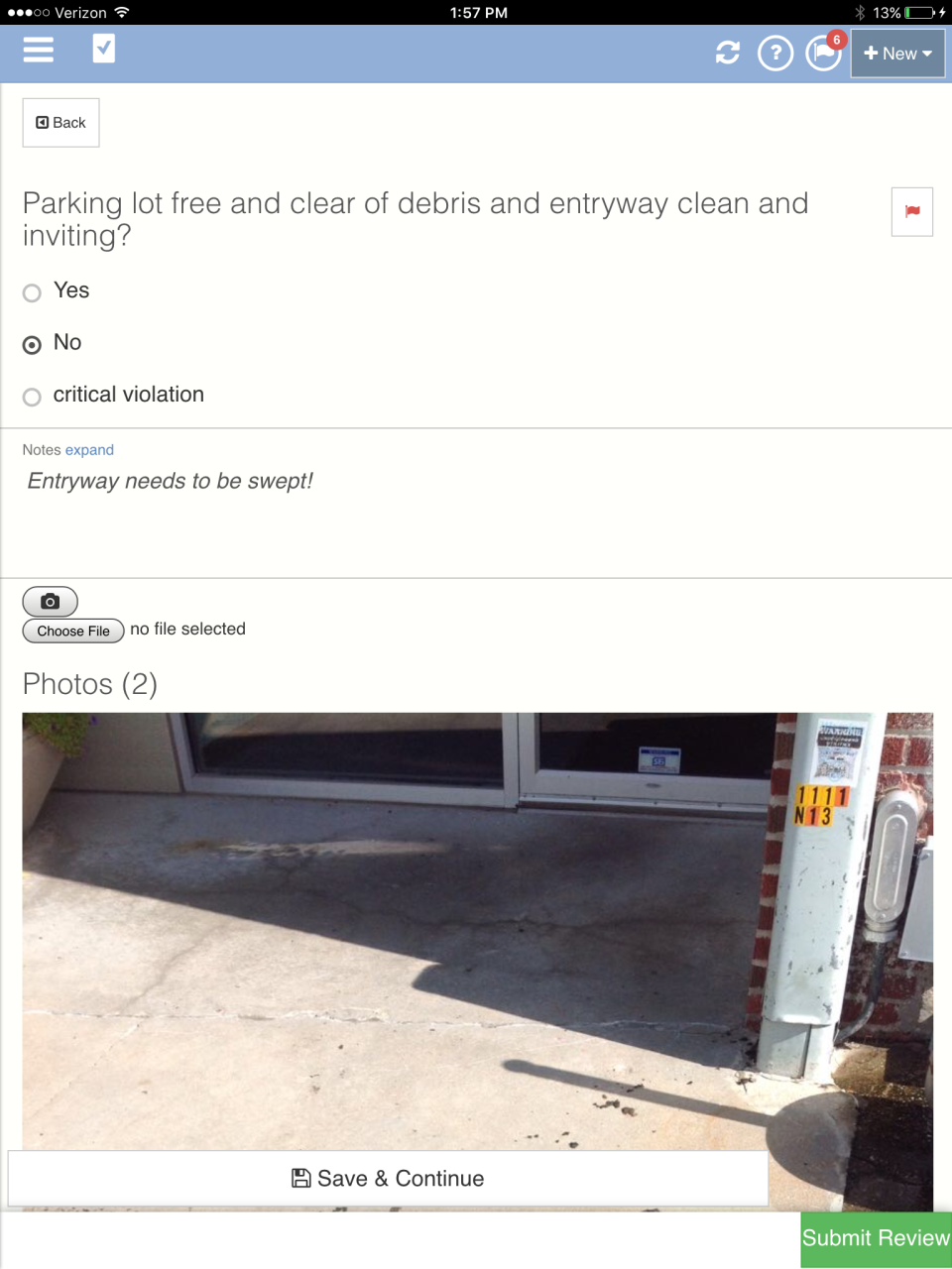 screenshot of Action Card